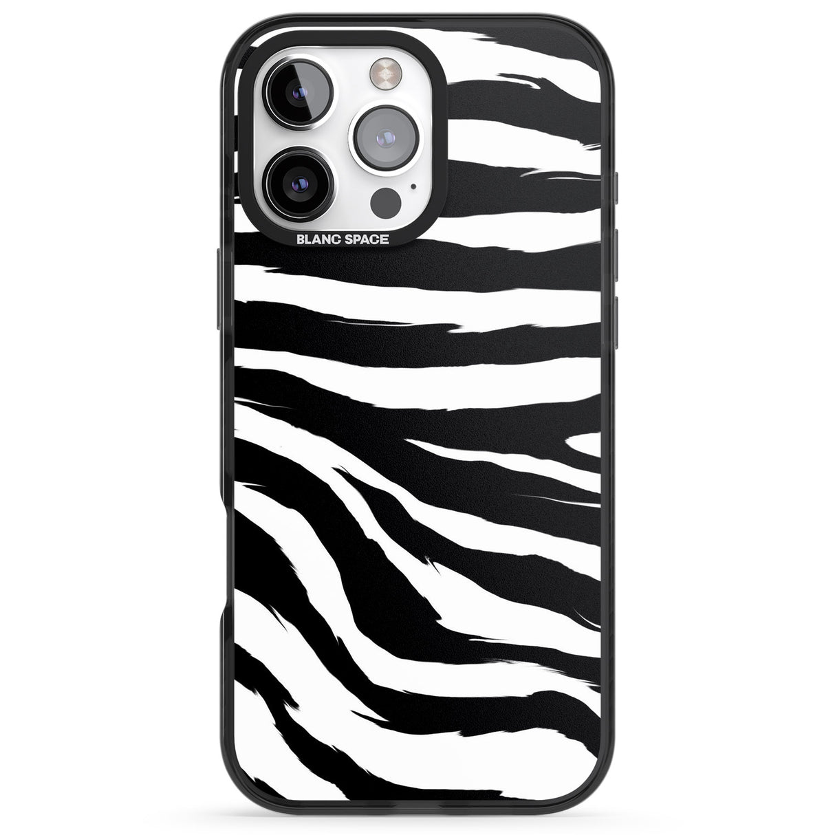 iPhone 16 Pro Max Black Zebra Print Black Impact Phone Case