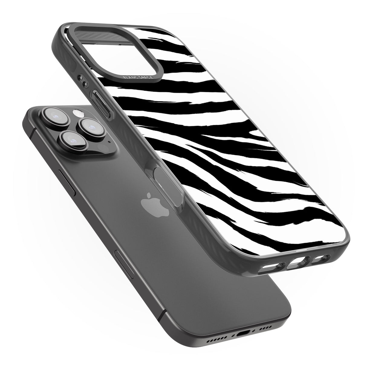 iPhone 16 Pro Max Black Zebra Print Black Impact Phone Case