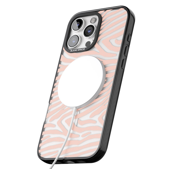 iPhone 16 Pro Max Horizontal Zebra Stripes Transparent Animal Print Black Impact Phone Case