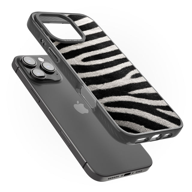 iPhone 16 Pro Max Zebra Print Black Impact Phone Case