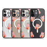 iPhone 16 Pro Max Waving Cat Pattern Black Impact Phone Case