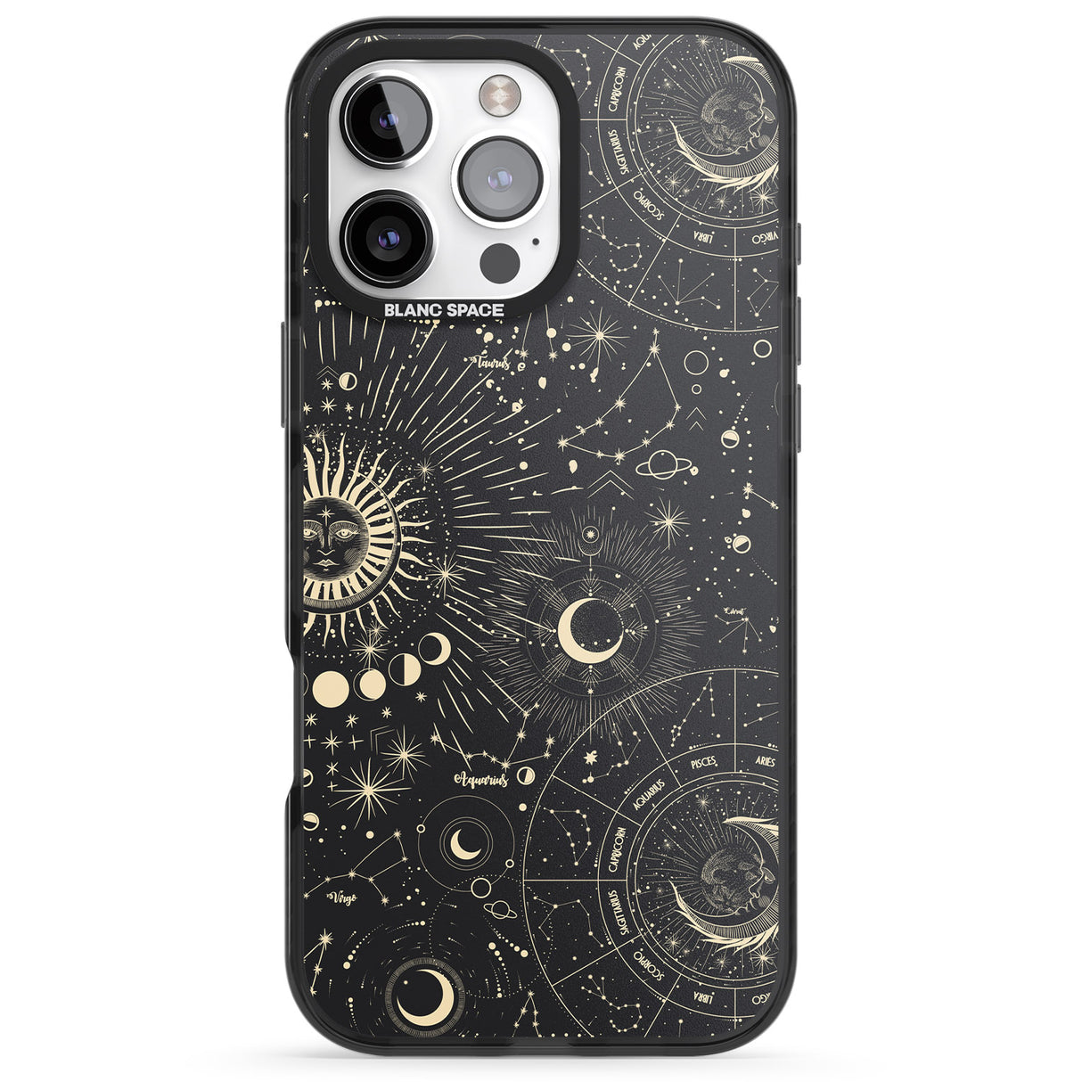 iPhone 16 Pro Max Suns & Zodiac Charts Astrological Black Impact Phone Case