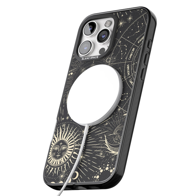 iPhone 16 Pro Max Sun & Symbols Astrological Black Impact Phone Case