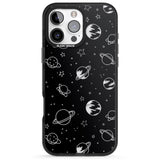 iPhone 16 Pro Max Cosmic Outer Space Design Clear on Black Black Impact Phone Case