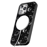 iPhone 16 Pro Max Cosmic Outer Space Design Clear on Black Black Impact Phone Case