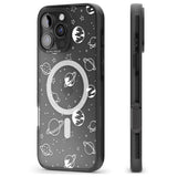 iPhone 16 Pro Max Cosmic Outer Space Design White on Clear Black Impact Phone Case