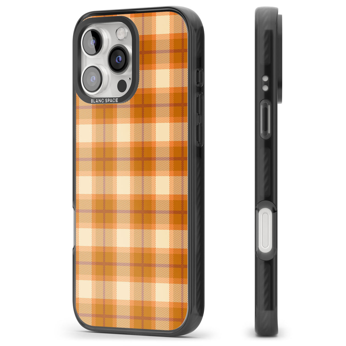 Pumpkin Plaid Black Impact Magsafe Phone Case for iPhone 16 Pro, iPhone 16 Pro Max