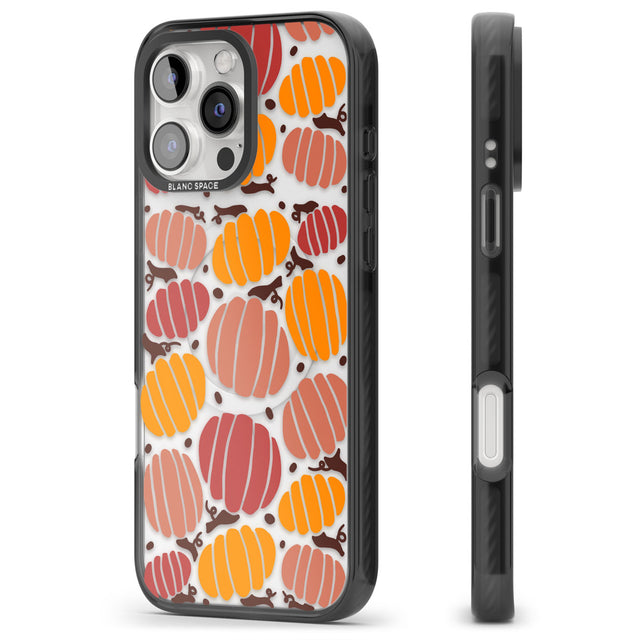 Autumn Pumpkin Patch Black Impact Magsafe Phone Case for iPhone 16 Pro, iPhone 16 Pro Max