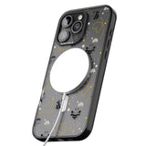 iPhone 16 Pro Max Sweet as Honey Patterns: Bees & Hearts (Clear) Black Impact Phone Case