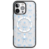 iPhone 16 Blue Bows & Hearts Clear Impact Phone Case