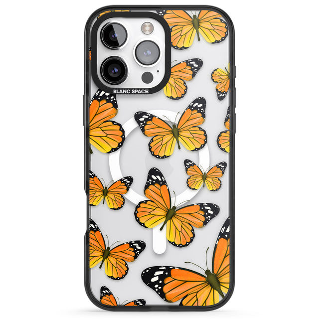 iPhone 16 Pro Max Sun-Yellow Butterflies Black Impact Phone Case