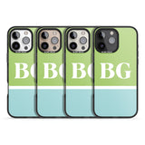 iPhone 16 Pro Max Personalised Colourblock: Green & Turquoise Black Impact Phone Case