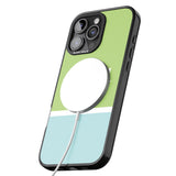 iPhone 16 Pro Max Personalised Colourblock: Green & Turquoise Black Impact Phone Case