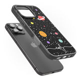 iPhone 16 Pro Max Personalised Cute Cartoon Planets Black Impact Phone Case