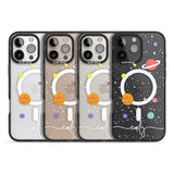 iPhone 16 Pro Max Personalised Cute Cartoon Planets (Clear) Black Impact Phone Case