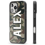 iPhone 16 Pro Max Personalised Classic Green Camo Black Impact Phone Case