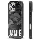 iPhone 16 Pro Max Personalised Horizontal Name Black Camouflage Black Impact Phone Case