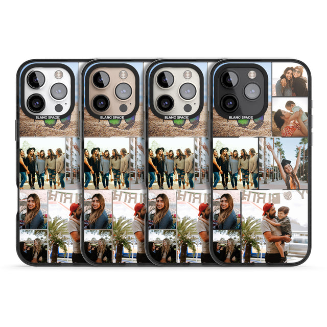 iPhone 16 Pro Max Personalised Photo Grid Black Impact Phone Case