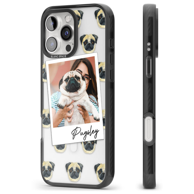 iPhone 16 Pro Max Personalised Pug - Dog Photo Black Impact Phone Case