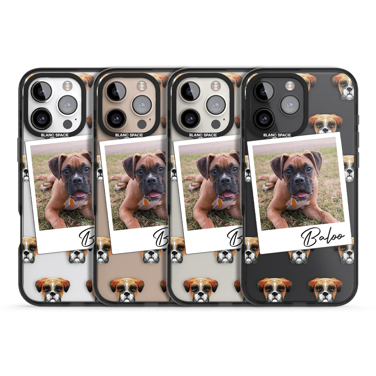 iPhone 16 Pro Max Personalised Boxer - Dog Photo Black Impact Phone Case