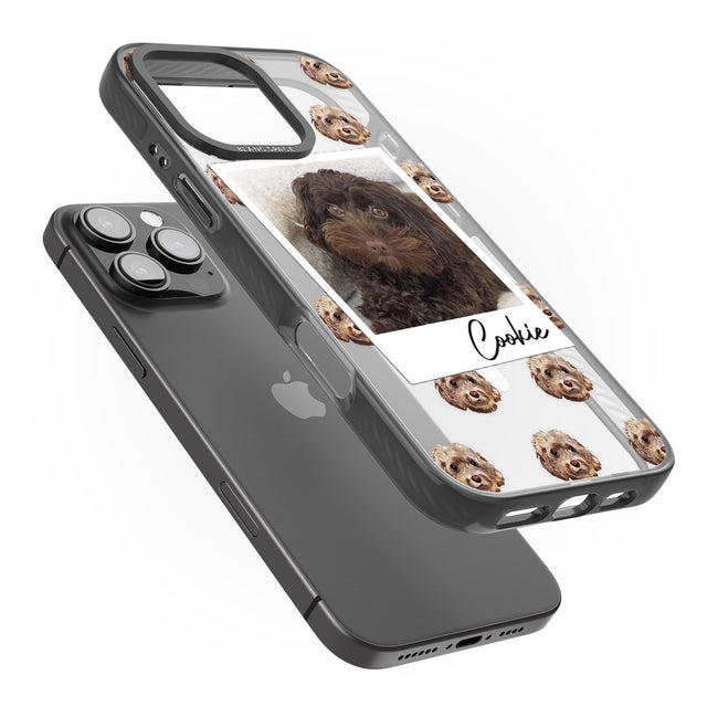 iPhone 16 Pro Max Personalised Cockapoo, Brown - Dog Photo Black Impact Phone Case