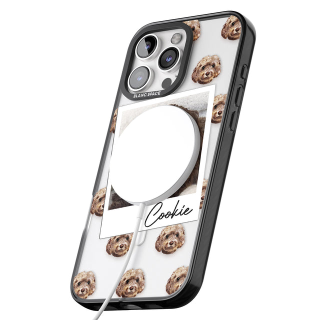 iPhone 16 Pro Max Personalised Cockapoo, Brown - Dog Photo Black Impact Phone Case