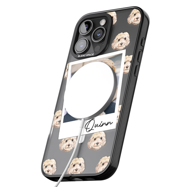 iPhone 16 Pro Max Personalised Cockapoo, Cream - Dog Photo Black Impact Phone Case