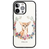 iPhone 16 Pro Max Personalised Chihuahua - Watercolour Dog Portrait Black Impact Phone Case