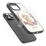 iPhone 16 Pro Max Personalised Champagne Cockapoo - Watercolour Dog Portrait Black Impact Phone Case