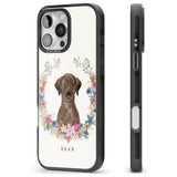 iPhone 16 Pro Max Personalised Chocolate Lab - Watercolour Dog Portrait Black Impact Phone Case