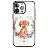 iPhone 16 Pro Max Personalised Hungarian Vizsla - Watercolour Dog Portrait Black Impact Phone Case