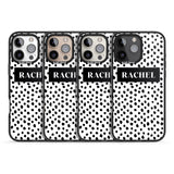 iPhone 16 Pro Max Personalised Black Bar & Dots Black Impact Phone Case