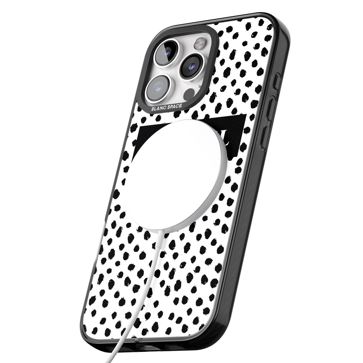 iPhone 16 Pro Max Personalised Black Bar & Dots Black Impact Phone Case