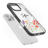 Personalised Spring Wildflowers Black Impact Magsafe Phone Case for iPhone 16 Pro, iPhone 16 Pro Max