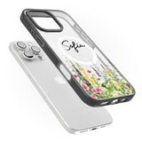 Personalised Garden Wildfowers Black Impact Magsafe Phone Case for iPhone 16 Pro, iPhone 16 Pro Max