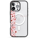 iPhone 16 Pro Max Personalised Cherry Blossoms & Stripes Black Impact Phone Case