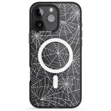 iPhone 16 Pro Max Personalised Spider Web Pattern Black Impact Phone Case