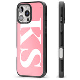 iPhone 16 Pro Max Personalised White & Pink Letters Black Impact Phone Case