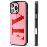 iPhone 16 Pro Max Personalised Red & Pink Letters Black Impact Phone Case