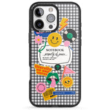 iPhone 16 Pro Max Personalised Sticker Mix on Grid Black Impact Phone Case