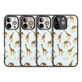 iPhone 16 Pro Max Personalised Safari Giraffe Pattern on Blue Black Impact Phone Case