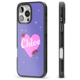 iPhone 16 Pro Max Personalised Glamorous Love Heart Black Impact Phone Case