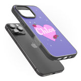 iPhone 16 Pro Max Personalised Glamorous Love Heart Black Impact Phone Case