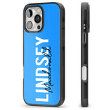 iPhone 16 Pro Max Personalised Bold Name: Blue Black Impact Phone Case