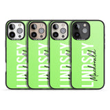 iPhone 16 Pro Max Personalised Bold Name: Lime Black Impact Phone Case