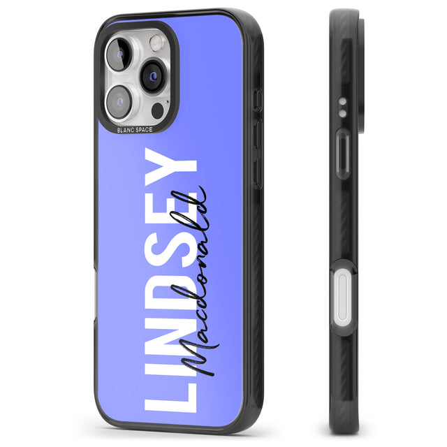 iPhone 16 Pro Max Personalised Bold Name: Purple Black Impact Phone Case