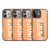 iPhone 16 Pro Max Personalised Bold Name: Peach Black Impact Phone Case