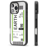 iPhone 16 Pro Max Personalised Earth Space Travel Ticket Black Impact Phone Case