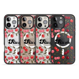 iPhone 16 Pro Max Personalised Cherry Pattern Black Impact Phone Case + Magsafe