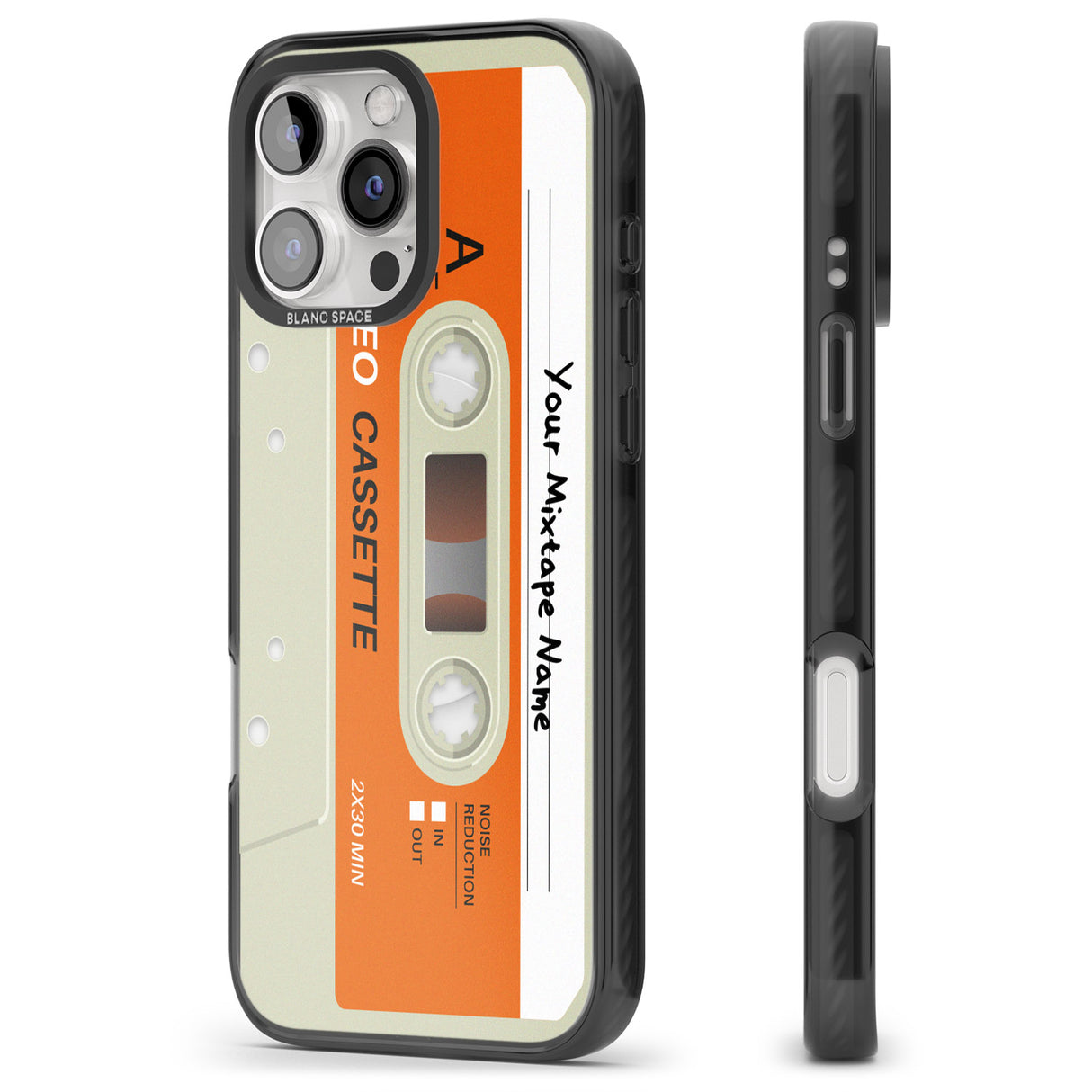 iPhone 16 Pro Max Personalised Classic Cassette Black Impact Phone Case